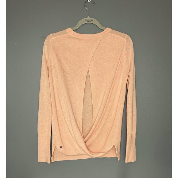 Lululemon Bring It Backbend Sweater Womens 4 Small Pink Open Back Drape Boolux - Picture 1 of 11